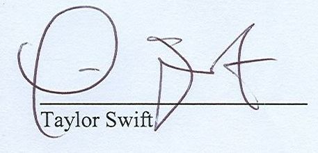 Illegible Signature - Taylor Swift