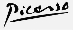 One underline under Picasso's signature