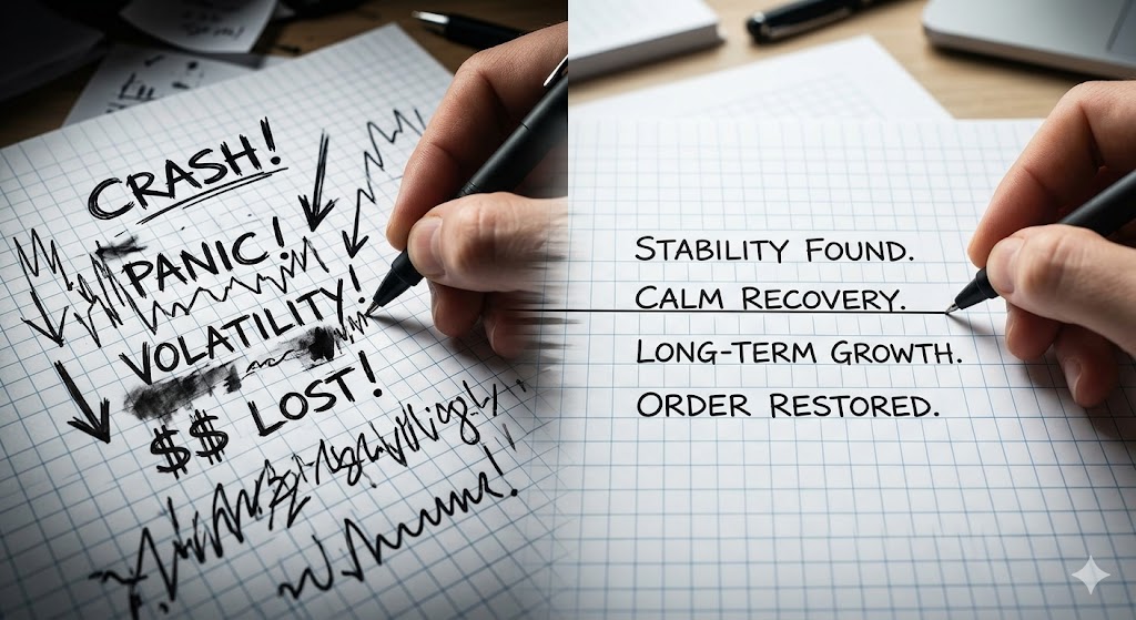 Before and after handwriting samples demonstrating emotional stability and recovery guided by a handwriting analysis expert.