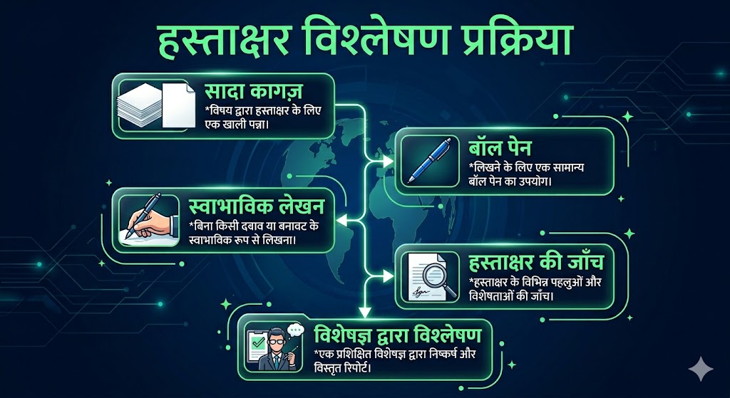 r1 हस्तलिपि विज्ञान के अंतर्गत हस्ताक्षर और लिखावट विश्लेषण की चरणबद्ध प्रक्रिया